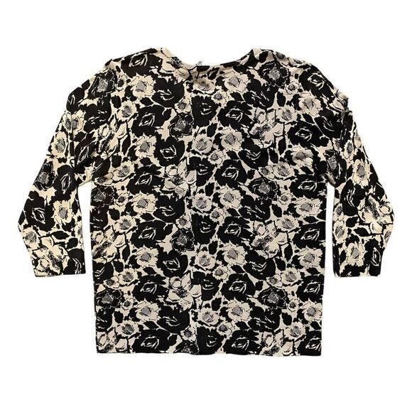 Amber Sun Silk Blend Rose Print 3/4 Sleeve Cardigan | Size S - Picture 2 of 3